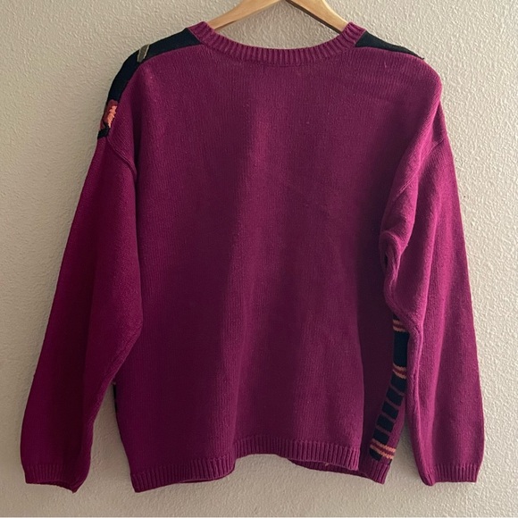 Vintage That's Me! Embroidery Flowers Sweater Cardigan L - Picture 3 of 16